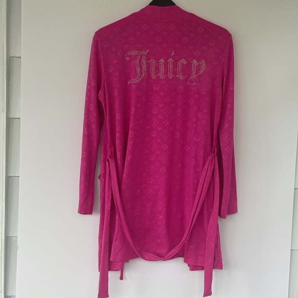 Juicy Couture Pink Robe Blinged Out Back Size Small - Picture 11 of 16